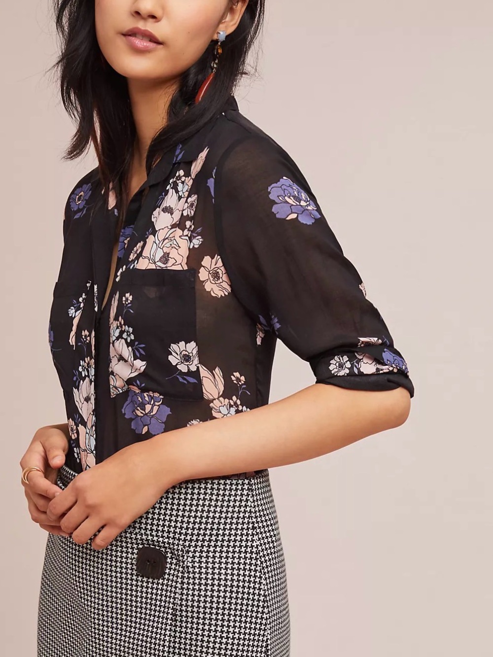 *Anthropologie CLOTH AND STONE Black Tavira Blouse Small